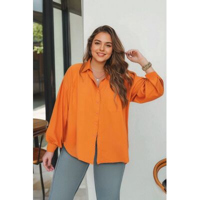 Oranžová Košeľa S Golierom Od Trendyol Curve Modrá 42 Oranžová Košeľa S Golierom Od Trendyol Curve Modrá 42