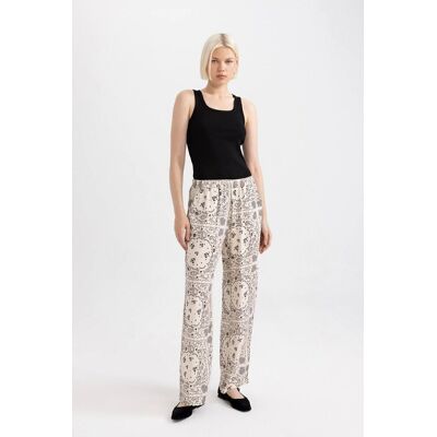 Defacto Fall In Love Regular Fit Paisley Patterned Viscose Beach Trousers Krémová Xl Defacto Fall In Love Regular Fit Paisley Patterned Viscose Beach Trousers Krémová Xl