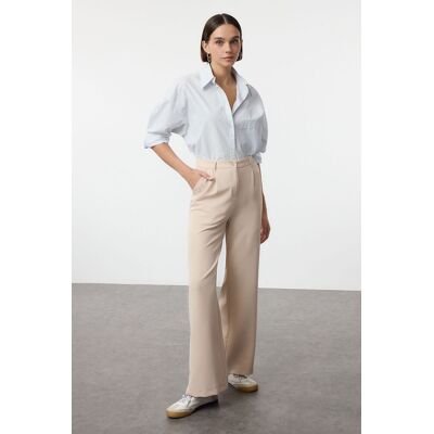 Dámske Nohavice Trendyol Twoaw21pl0076/light Khaki Krémová 32 Dámske Nohavice Trendyol Twoaw21pl0076/light Khaki Krémová 32