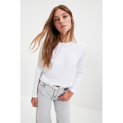 Dámske Tričko S Dlhym Rukávom Trendyol Knitted Šedá Xl Dámske Tričko S Dlhym Rukávom Trendyol Knitted Šedá Xl