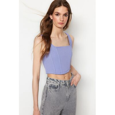 Dámsky Crop Top Trendyol Knitted Svetlomodrá Xl Dámsky Crop Top Trendyol Knitted Svetlomodrá Xl