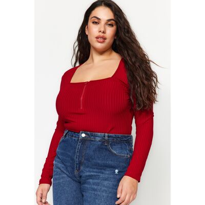 Dámske Tričko Trendyol Tmavočervená 6xl Dámske Tričko Trendyol Tmavočervená 6xl