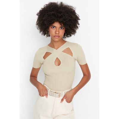 Dámska Blúzka Trendyol Knitwear Krémová S Dámska Blúzka Trendyol Knitwear Krémová S