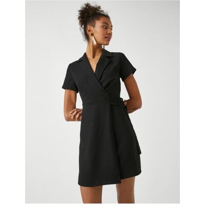 Dámske Šaty Koton V-Neck Čierna 34 Dámske Šaty Koton V-Neck Čierna 34