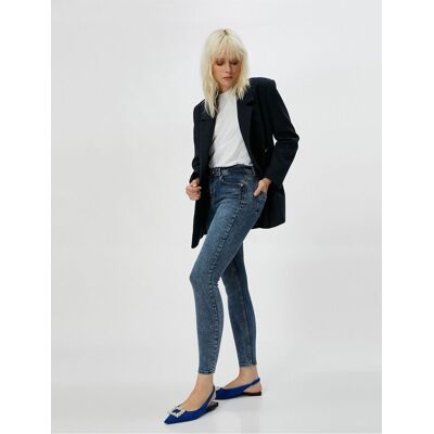 Koton Džínsy S Vysokým Pásom Úzke Nohy - Carmen Jeans Modrá 28/32 Koton Džínsy S Vysokým Pásom Úzke Nohy - Carmen Jeans Modrá 28/32