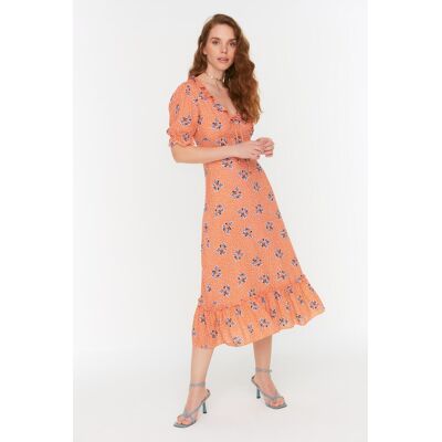 Dámske Šaty Trendyol Multicolored Oranžová 34 Dámske Šaty Trendyol Multicolored Oranžová 34