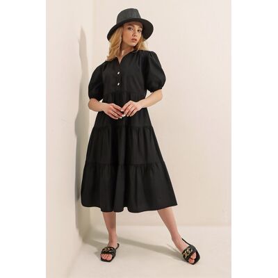 Bigdart 1937 Watermelon Sleeve Layered Dress - Black Čierna 36 Bigdart 1937 Watermelon Sleeve Layered Dress - Black Čierna 36