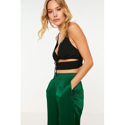 Trendyol Crop Top - Čierna - Jednofarebná Čierna 34 Trendyol Crop Top - Čierna - Jednofarebná Čierna 34