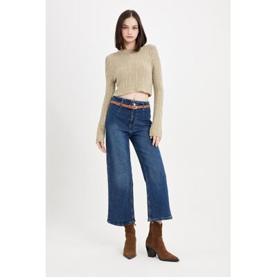Defacto Culotte High Waist Short Wide Leg Jean Washed Trousers Modrá 38 Defacto Culotte High Waist Short Wide Leg Jean Washed Trousers Modrá 38