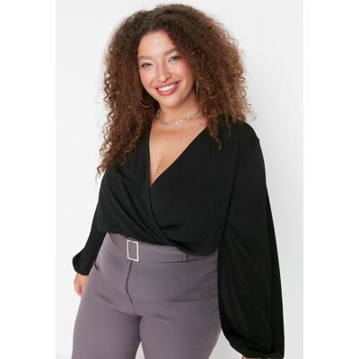 Dámska Blúzka Trendyol Curve Čierna 5xl Dámska Blúzka Trendyol Curve Čierna 5xl