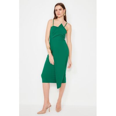 Dámske Šaty Trendyol Tprss19fz0136/emerald Tyrkysová 38 Dámske Šaty Trendyol Tprss19fz0136/emerald Tyrkysová 38