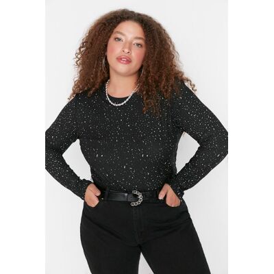 Dámska Blúzka Trendyol Curve Čierna 5xl Dámska Blúzka Trendyol Curve Čierna 5xl