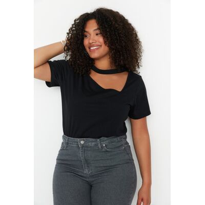 Dámske Tričko Trendyol Cut Out Čierna 6xl Dámske Tričko Trendyol Cut Out Čierna 6xl