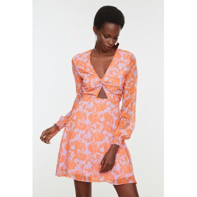 Dámske Šaty Trendyol Patterned Oranžová 40 Dámske Šaty Trendyol Patterned Oranžová 40