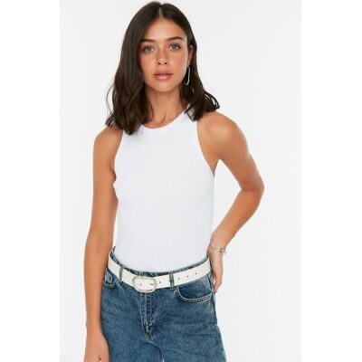 Dámsky Top Trendyol Knitwear Biela M Dámsky Top Trendyol Knitwear Biela M