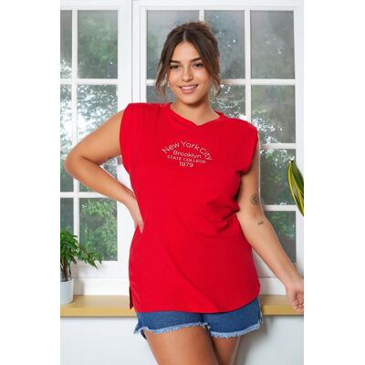 Červené Potlačené Pletené Tričko Trendyol Curve Červená Xl Červené Potlačené Pletené Tričko Trendyol Curve Červená Xl