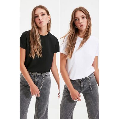 Dámske Tričko Trendyol 2 Pack Čierna M Dámske Tričko Trendyol 2 Pack Čierna M