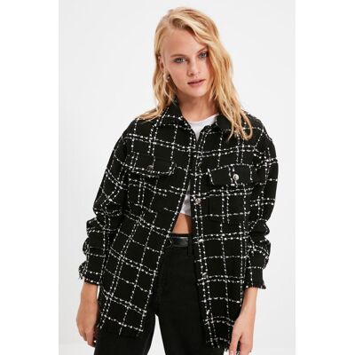 Dámska Košeľa Trendyol Plaid Čierna 36 Dámska Košeľa Trendyol Plaid Čierna 36