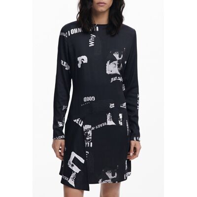 DESIGUAL Vzorované Šaty S Dlhým Rukávom Xs DESIGUAL Vzorované Šaty S Dlhým Rukávom Xs
