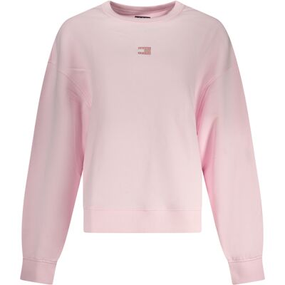 Tommy Hilfiger Ružová Mikina Bez Kapucne L Tommy Hilfiger Ružová Mikina Bez Kapucne L