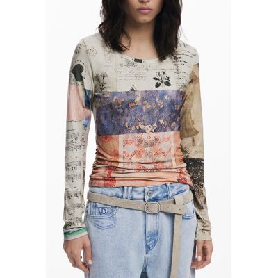 DESIGUAL Dámske Tričko S Dlhým Rukávom A Vzorom Xs DESIGUAL Dámske Tričko S Dlhým Rukávom A Vzorom Xs