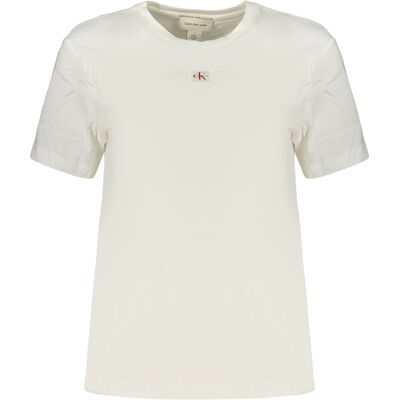 Tričko S Krátkym Rukávom Calvin Klein Krémová L Tričko S Krátkym Rukávom Calvin Klein Krémová L