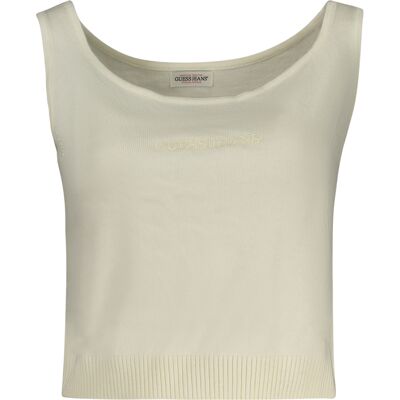 Biely Dámsky Crop Top Guess Jeans Biela Xs Biely Dámsky Crop Top Guess Jeans Biela Xs