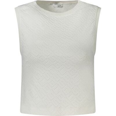 Biely Dámsky Crop Top Guess Jeans Biela Xs Biely Dámsky Crop Top Guess Jeans Biela Xs
