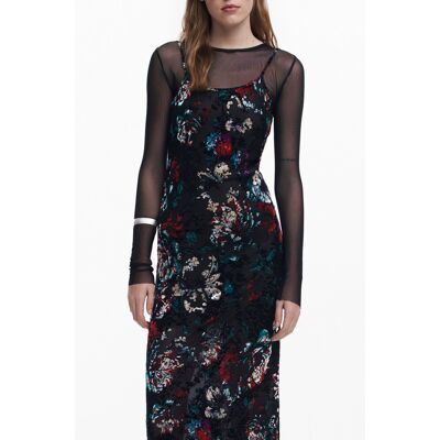 DESIGUAL Vzorované Maxi Šaty S Dlhými Rukávmi Xs DESIGUAL Vzorované Maxi Šaty S Dlhými Rukávmi Xs