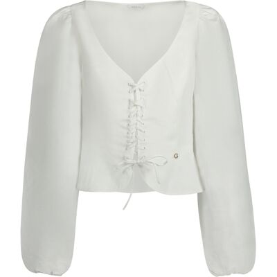 Dámska Biela Blúzka Guess Jeans Biela Xs Dámska Biela Blúzka Guess Jeans Biela Xs