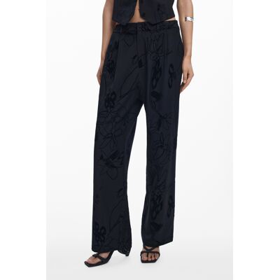 DESIGUAL Čierne Vzorované Nohavice Xs DESIGUAL Čierne Vzorované Nohavice Xs