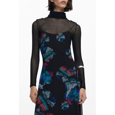 DESIGUAL Dámske Maxi Šaty S Dlhými Rukávmi Xs DESIGUAL Dámske Maxi Šaty S Dlhými Rukávmi Xs
