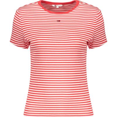 Tommy Hilfiger Červené Dámske Tričko S Krátkym Rukávom M Tommy Hilfiger Červené Dámske Tričko S Krátkym Rukávom M