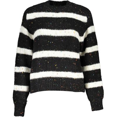 DESIGUAL Čierny Dámsky Sveter S Pruhmi Čierna Xl DESIGUAL Čierny Dámsky Sveter S Pruhmi Čierna Xl