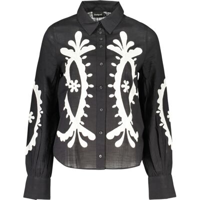 Desigual Dámska Košeľa S Dlhými Rukávmi, Čierna Čierna Xs Desigual Dámska Košeľa S Dlhými Rukávmi, Čierna Čierna Xs