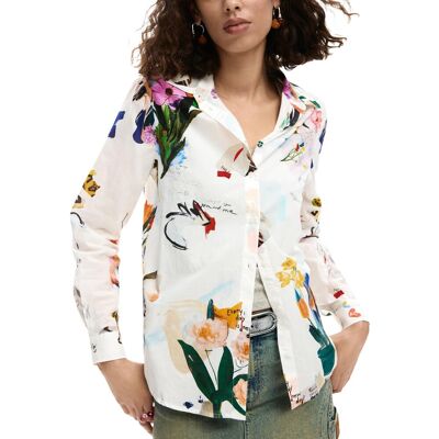 Desigual Dámska Vzorovaná Košeľa Biela S Desigual Dámska Vzorovaná Košeľa Biela S