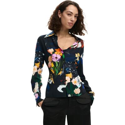 Desigual Vzorovaná Blúzka Čierna Xs Desigual Vzorovaná Blúzka Čierna Xs