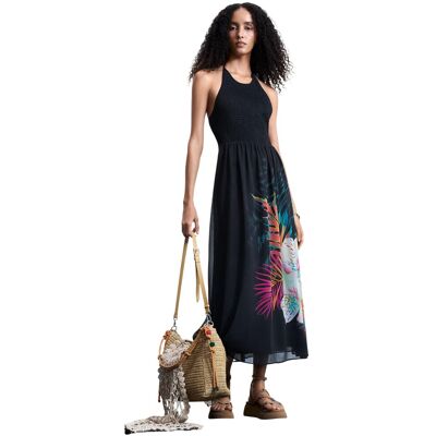 Desigual Kvetinové Dámske Šaty Čierna Xs Desigual Kvetinové Dámske Šaty Čierna Xs