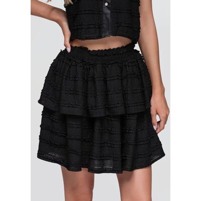 Ombre Flared Mini Sukňa Čierna S Ombre Flared Mini Sukňa Čierna S