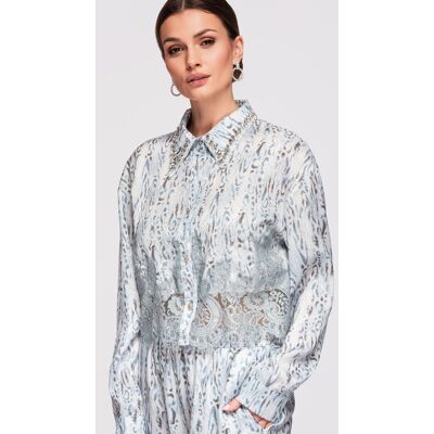 Dámska Košeľa Edoti S Kratšou Dĺžkou Biela S Dámska Košeľa Edoti S Kratšou Dĺžkou Biela S