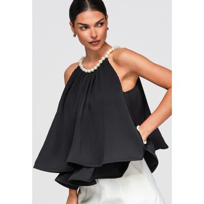 Ombre Elegantná Dámska Blúzka Bez Rukávov Čierna One Size Ombre Elegantná Dámska Blúzka Bez Rukávov Čierna One Size