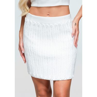 Ombre Dámska Mini Sukňa S Ozdobnou Textúrou Biela M Ombre Dámska Mini Sukňa S Ozdobnou Textúrou Biela M