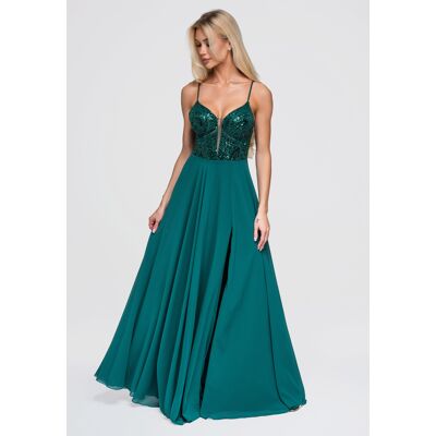 Edoti Elegantné Maxi Večerné Šaty Zelená M Edoti Elegantné Maxi Večerné Šaty Zelená M
