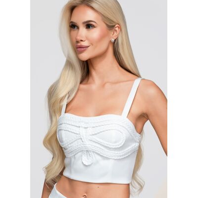 Dámsky Crop Top Ombre Ow-Ts Biela M Dámsky Crop Top Ombre Ow-Ts Biela M