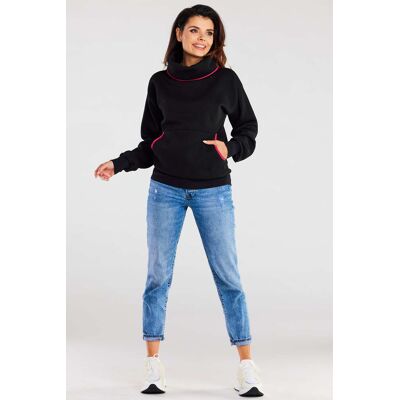 Awama Woman'S Hoodie A160 Black Čierna L Awama Woman'S Hoodie A160 Black Čierna L