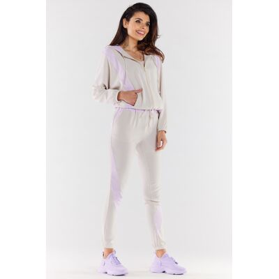 Awama Woman'S Sweatshirt A495 Beige/violet Šedá Xl Awama Woman'S Sweatshirt A495 Beige/violet Šedá Xl