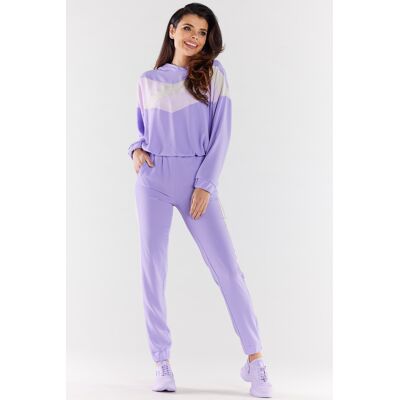 Awama Woman'S Sweatshirt A497 Violet/beige Fialová M Awama Woman'S Sweatshirt A497 Violet/beige Fialová M