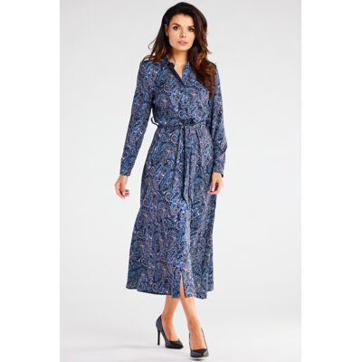 Dámske Šaty Awama Patterned Modrá L Dámske Šaty Awama Patterned Modrá L