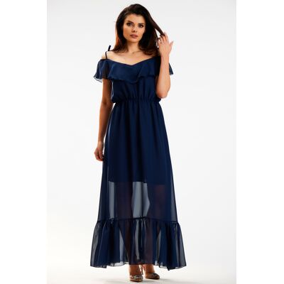 Awama Woman'S Dress A573 Navy Blue Čierna L Awama Woman'S Dress A573 Navy Blue Čierna L