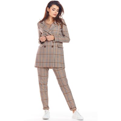 Dámske Sako Awama Checkered Hnedá L Dámske Sako Awama Checkered Hnedá L